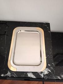 vassoio con bordo bagno oro 24 kt.