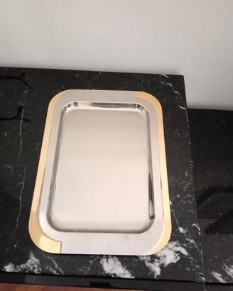 vassoio con bordo bagno oro 24 kt.