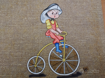 Set scrivania scrittoio vintage dipinto a mano