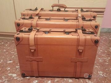 Set di Valigie Vintage in Cuoio