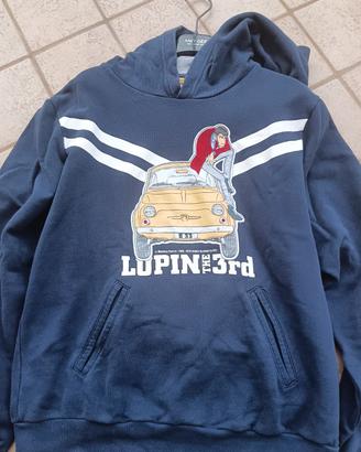 Felpa Lupin III originale – Iconica Fiat 500 – Blu