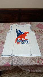 Completo Bambino Benetton Canottiera Dinosauri + P