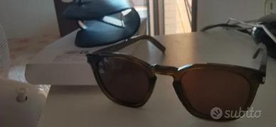 saint laurent sl28 s, marroni /verdi nuovi da sole