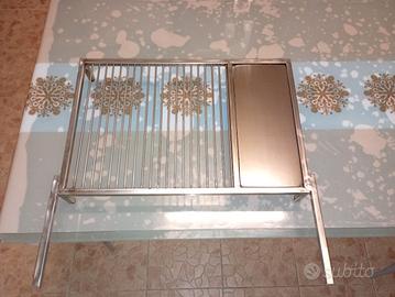 griglia per bbq in acciaio inox 60x40 più piastra 