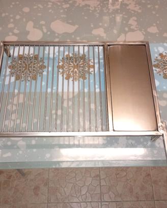 griglia per bbq in acciaio inox 60x40 più piastra 