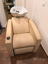 Poltrona parrucchiere poggiapiedi elettrico