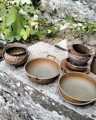 Lotto 13 pezzi Vintage rame arredo rustico 