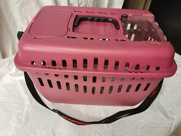 trasportino in plastica per cane/gatto 