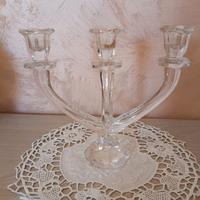 Candelabro grande in cristallo a tre braccia