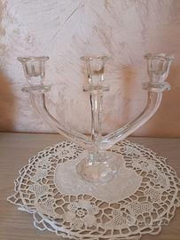 Candelabro grande in cristallo a tre braccia
