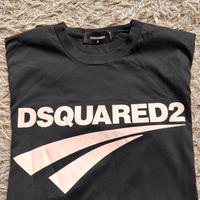 Maglia DsQuared2 nera con logo bianco Taglia M