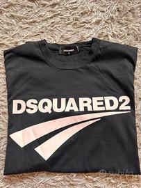 Maglia DsQuared2 nera con logo bianco Taglia M