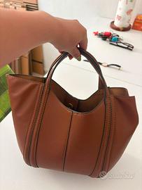 Borsa donna tote color cuoio/cognac –effetto pelle