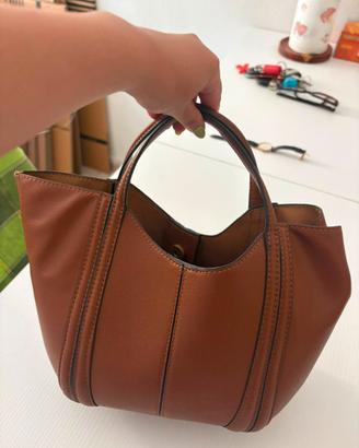 Borsa donna tote color cuoio/cognac –effetto pelle
