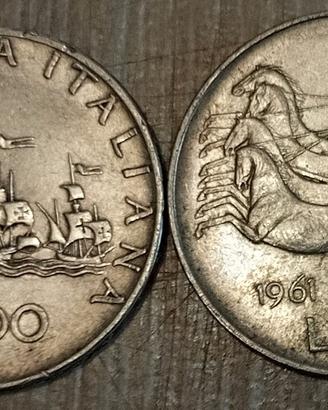 #2246–Due Monete 500L CARAVELLE e CAVALLI, Argento