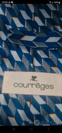 Cravatta Courrèges Seta Vintage Blu Multicolor