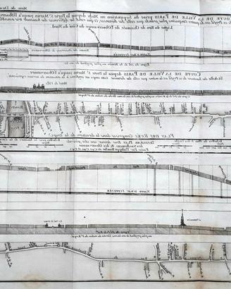 mappa antica di Parigi del 1742
