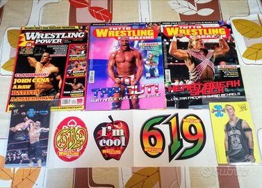 Lotto riviste magazine poster adesivi gadget WWE
