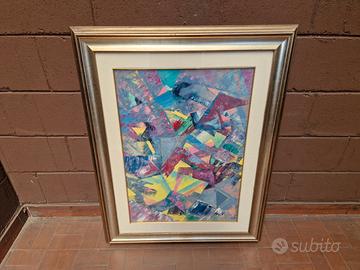 Quadro astratto geometrico del pittore Giuseppe Ba