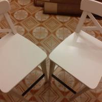 2 Sedie alte Ikea Ingolf bianche 74 cm