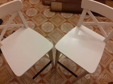 2 Sedie alte Ikea Ingolf bianche 74 cm