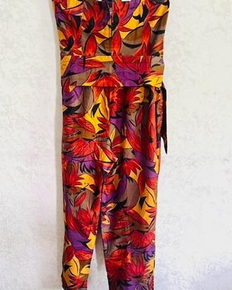 vestito pantalone fantasia s/bretelle