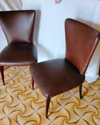 Coppia di poltroncine in vera pelle 