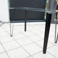 TAVOLO IN VETRO E ACCIAIO