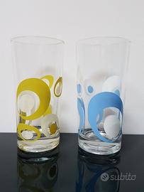 Set 2 bicchieri nutella cerchi originali anni 70