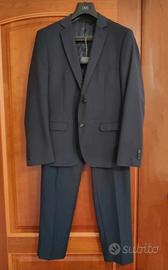 Abito completo tailleur uomo blu navy scuro tg 50