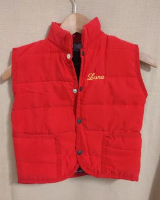 Piumino senza maniche rosso