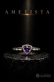 Anello argento fedina ametista 925 vintage