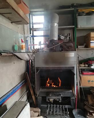 Termocamino con pompe, vaso espansione e puffer