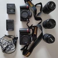 Kit completo Nikon- 2 corpi macchina + 3 obiettivi