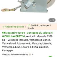 Verricello manuale in acciaio inox da 1360kg NUOVO