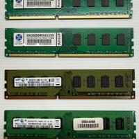 4 x 2Gb RAM DDR3 PC3 - 10600U -  1333Mhz - 240Pin