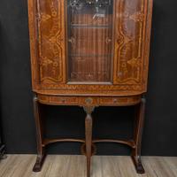 Vetrina in Legno Intarsiato - Stile Liberty