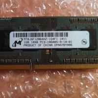 1GB Micron DDR3 SODIMM C3-10600 Non - Ecc 1333Mhz