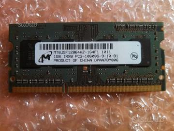 1GB Micron DDR3 SODIMM C3-10600 Non - Ecc 1333Mhz