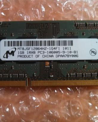 1GB Micron DDR3 SODIMM C3-10600 Non - Ecc 1333Mhz