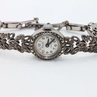 Bracciale orologio gioiello argento e marcasite