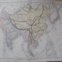 Carta geografica dell'Ottocento Asia orientale