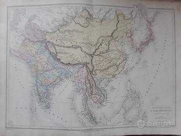 Carta geografica dell'Ottocento Asia orientale