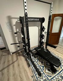 Half rack, pesi, panca