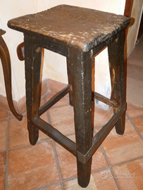 Sgabello in legno da lavoro anni 40 - 50