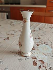 Vasetto vintage porcellana bianca fiori oro
