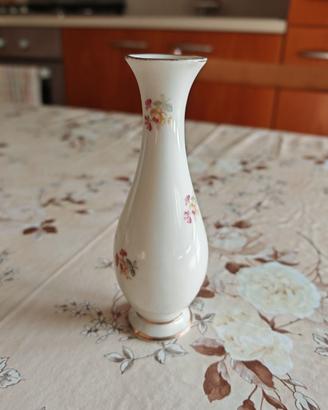 Vasetto vintage porcellana bianca fiori oro