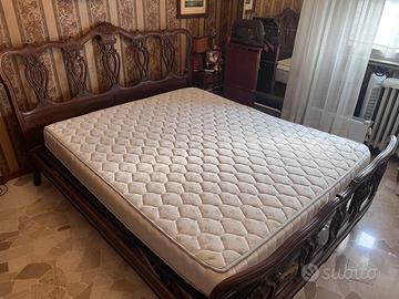 Letto Matrimoniale in Legno con Doghe + Materasso