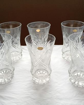 Set 6 Tumbler Cristallo Molato A.T. Cristal -'70