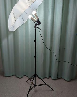 Stand Fotografico con Ombrello Diffusore 75 cm